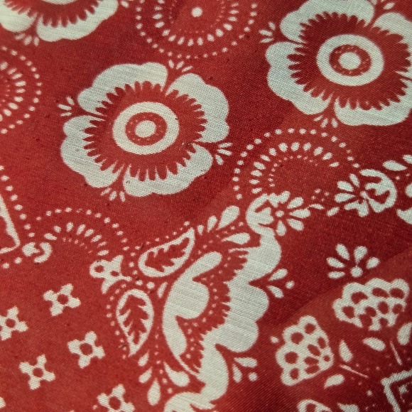 Talbots Floral Bandana Printed Kimono Sleeve Tunic Red L Boho Summer Vacation - Picture 4 of 9